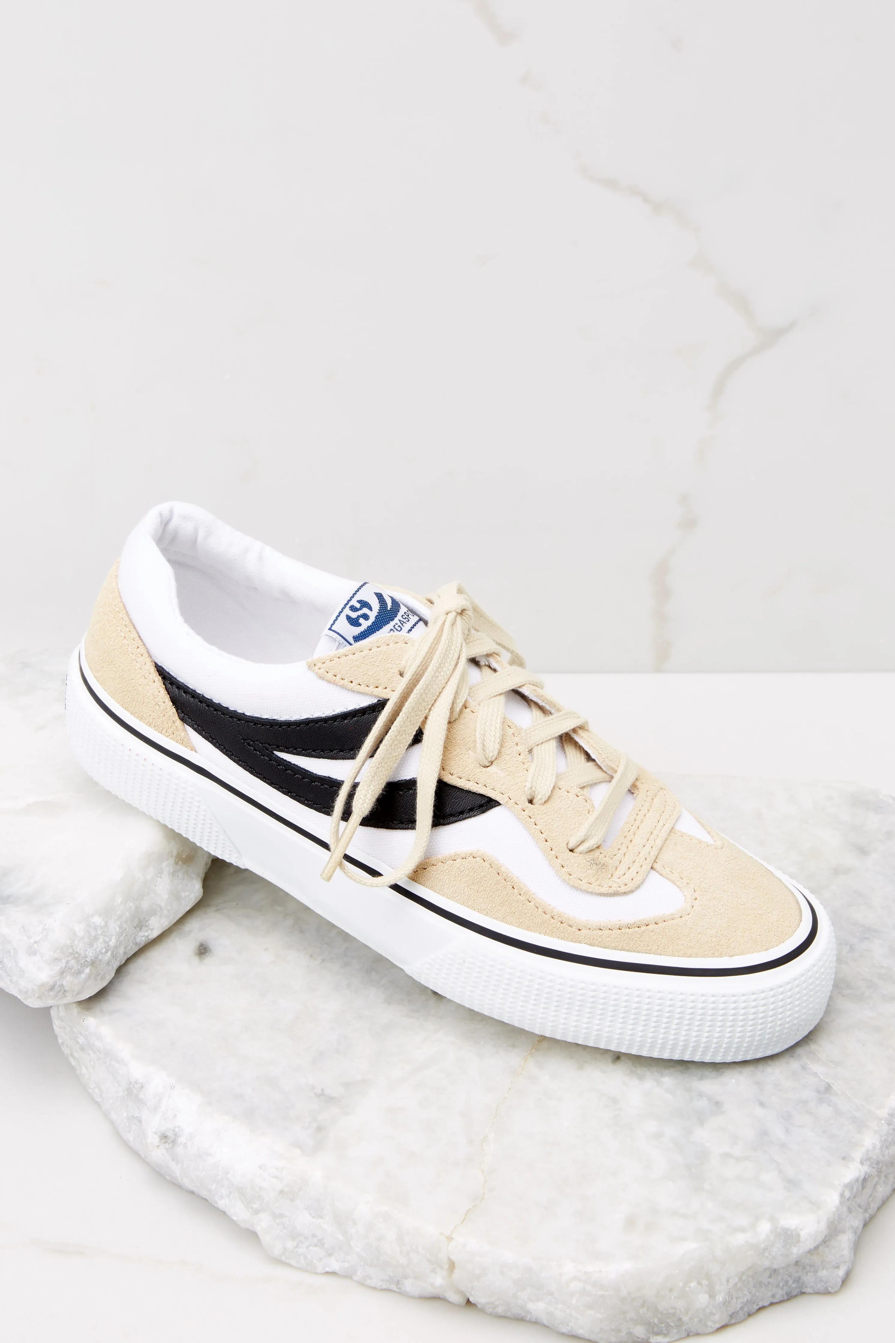 2941 Revolley Beige Colorblock Leather Sneakers