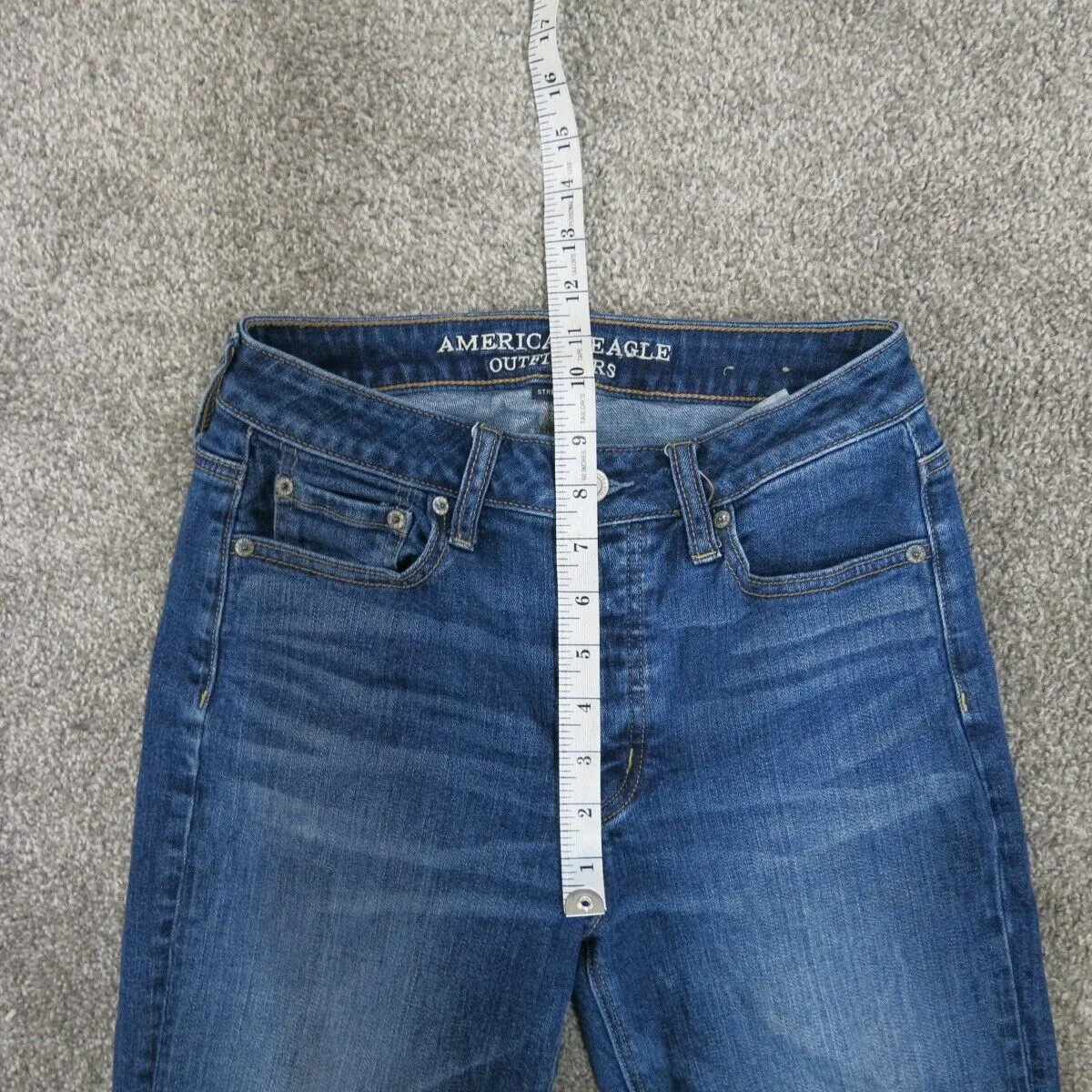 American Eagle Outfitter Women Jeans Skinny Leg Stretch Mid Rise Blue SZ W24XL26