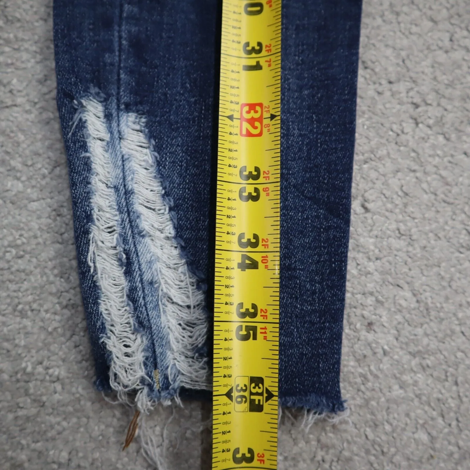 American Eagle Women Jeans Skinny Leg Distressed Mid Rise Stretch Blue Size 4Reg