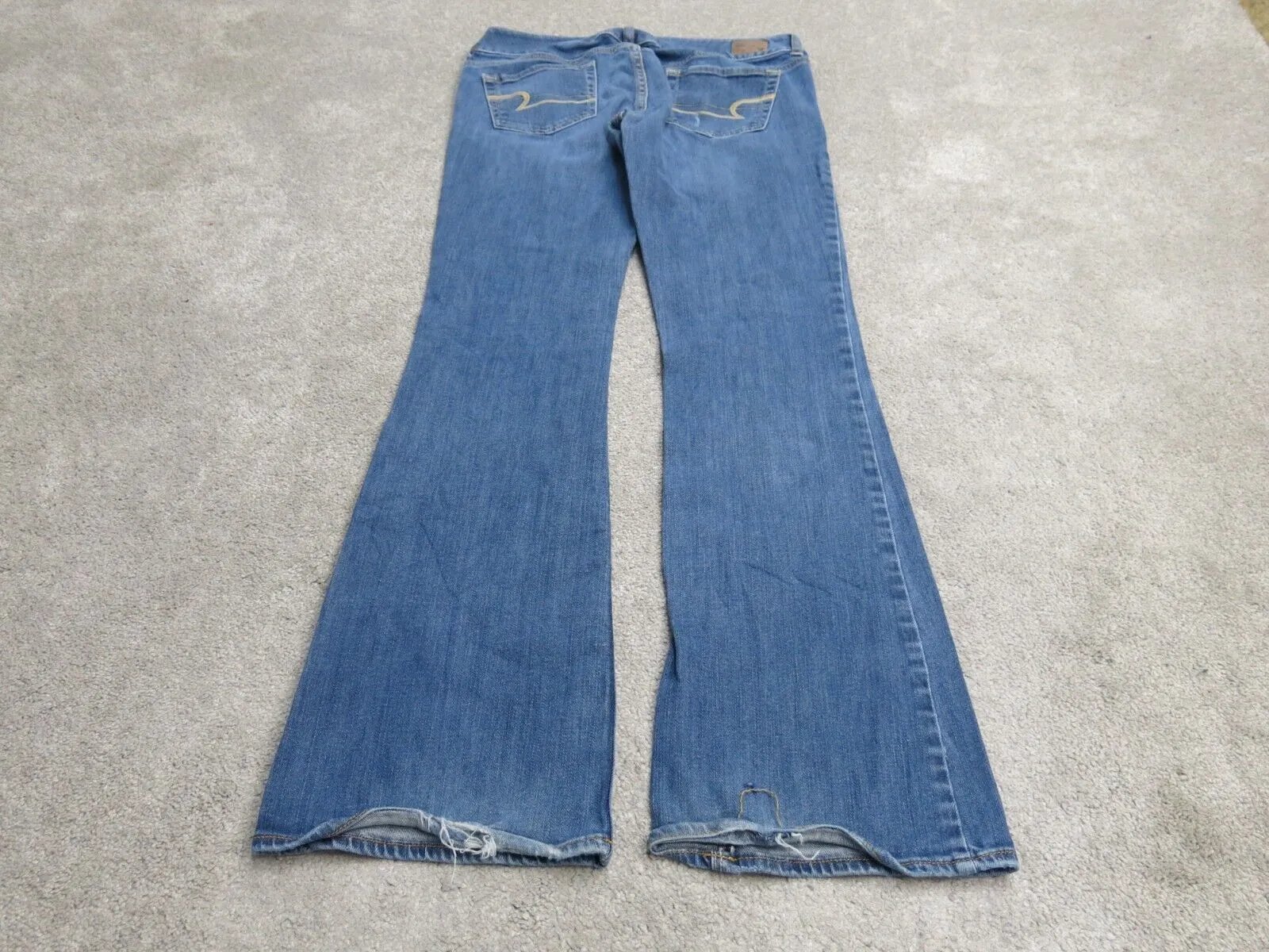 American Eagle Womens Jeans Denim Wide Leg Mid Rise Stretch Blue Size W30