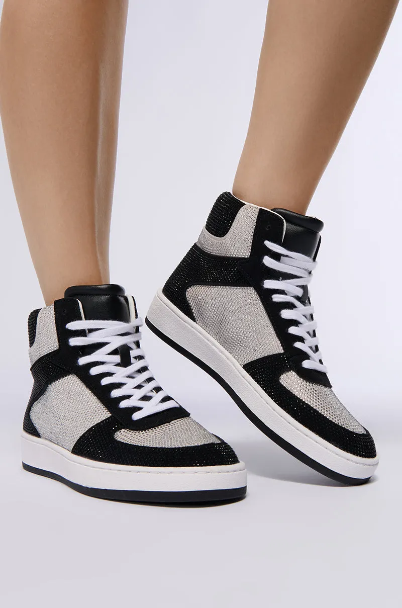 AZALEA WANG ADRYAN BLACK SPARKLE SNEAKER