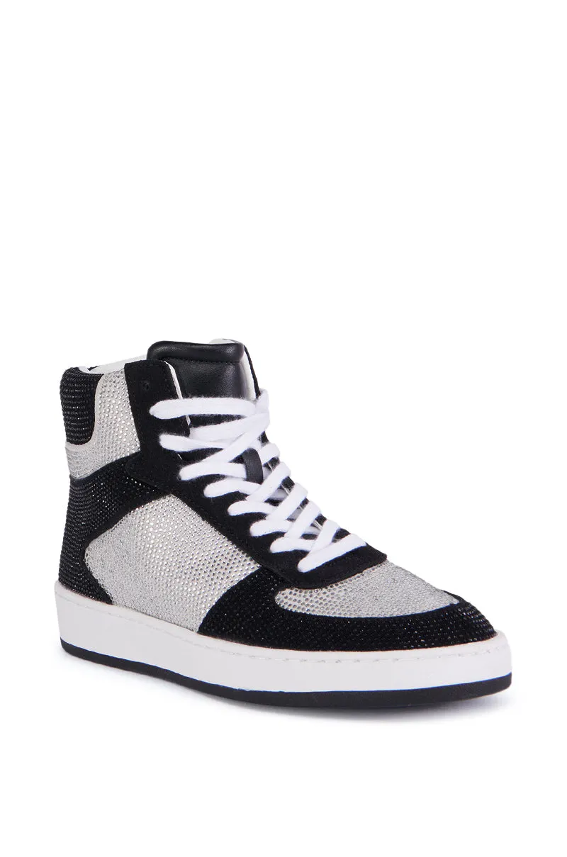 AZALEA WANG ADRYAN BLACK SPARKLE SNEAKER