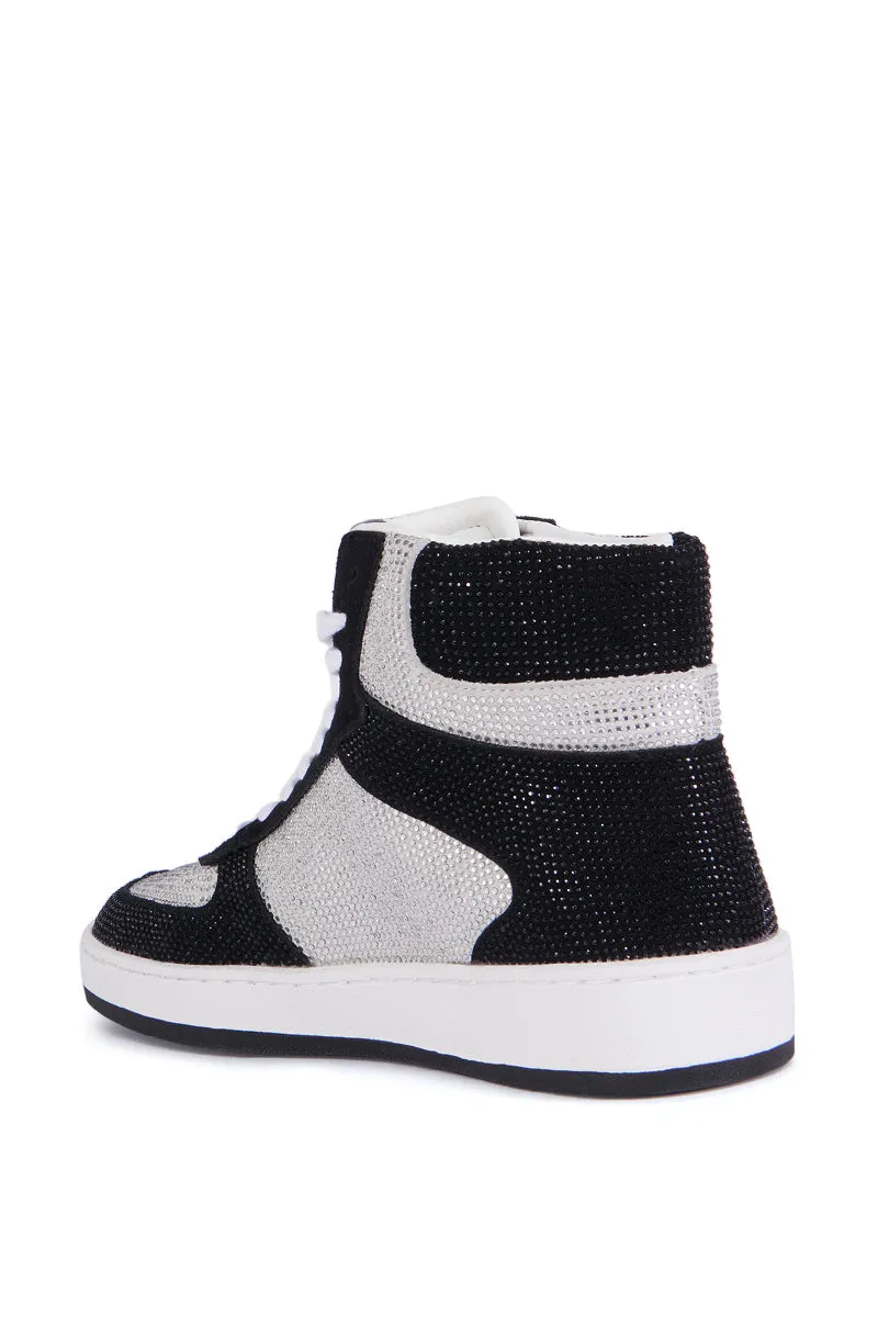 AZALEA WANG ADRYAN BLACK SPARKLE SNEAKER