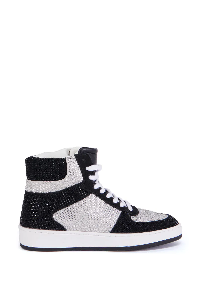 AZALEA WANG ADRYAN BLACK SPARKLE SNEAKER