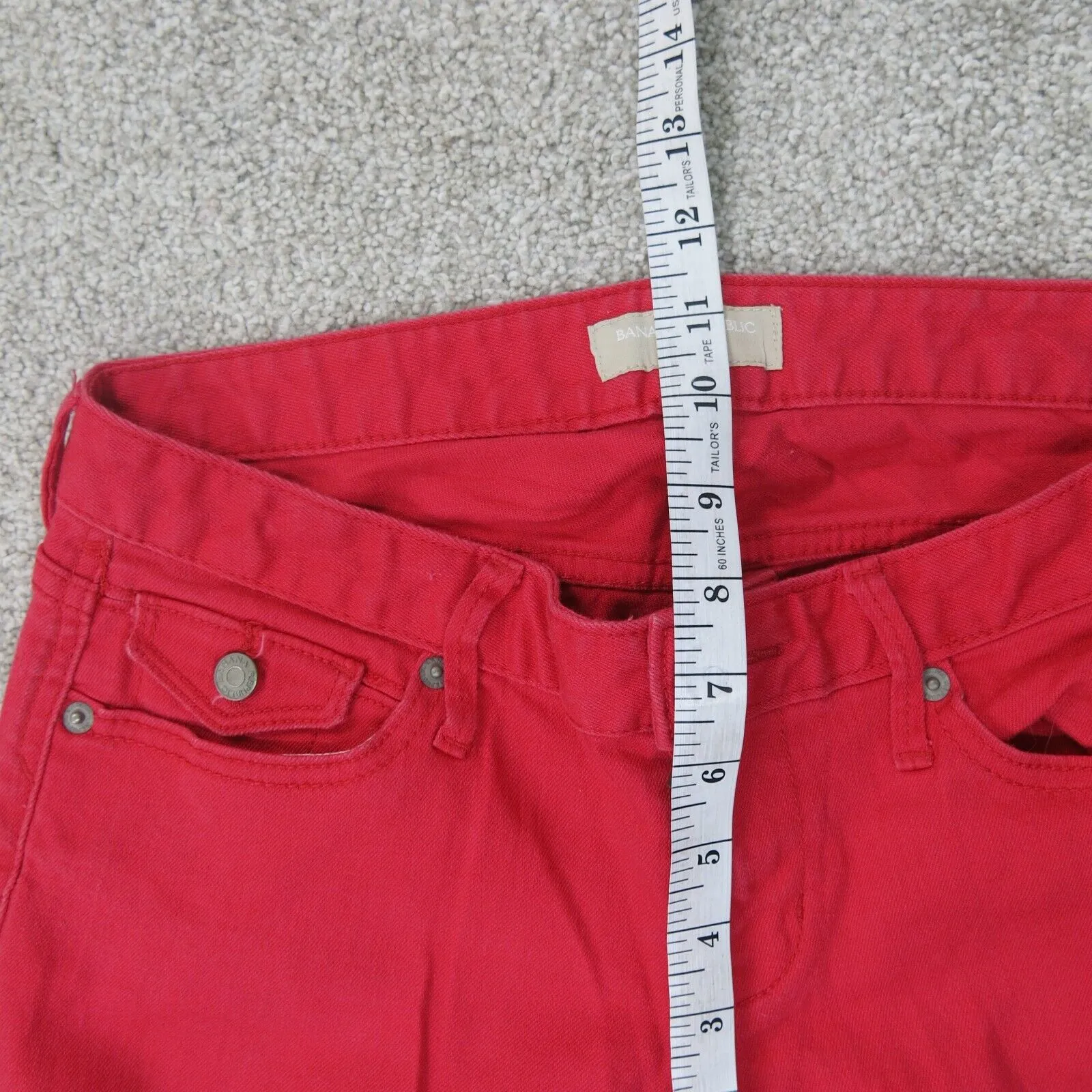 Banana Republic Womens Jeans Slim Straight Leg Low Rise Stretch Red Size 27/4