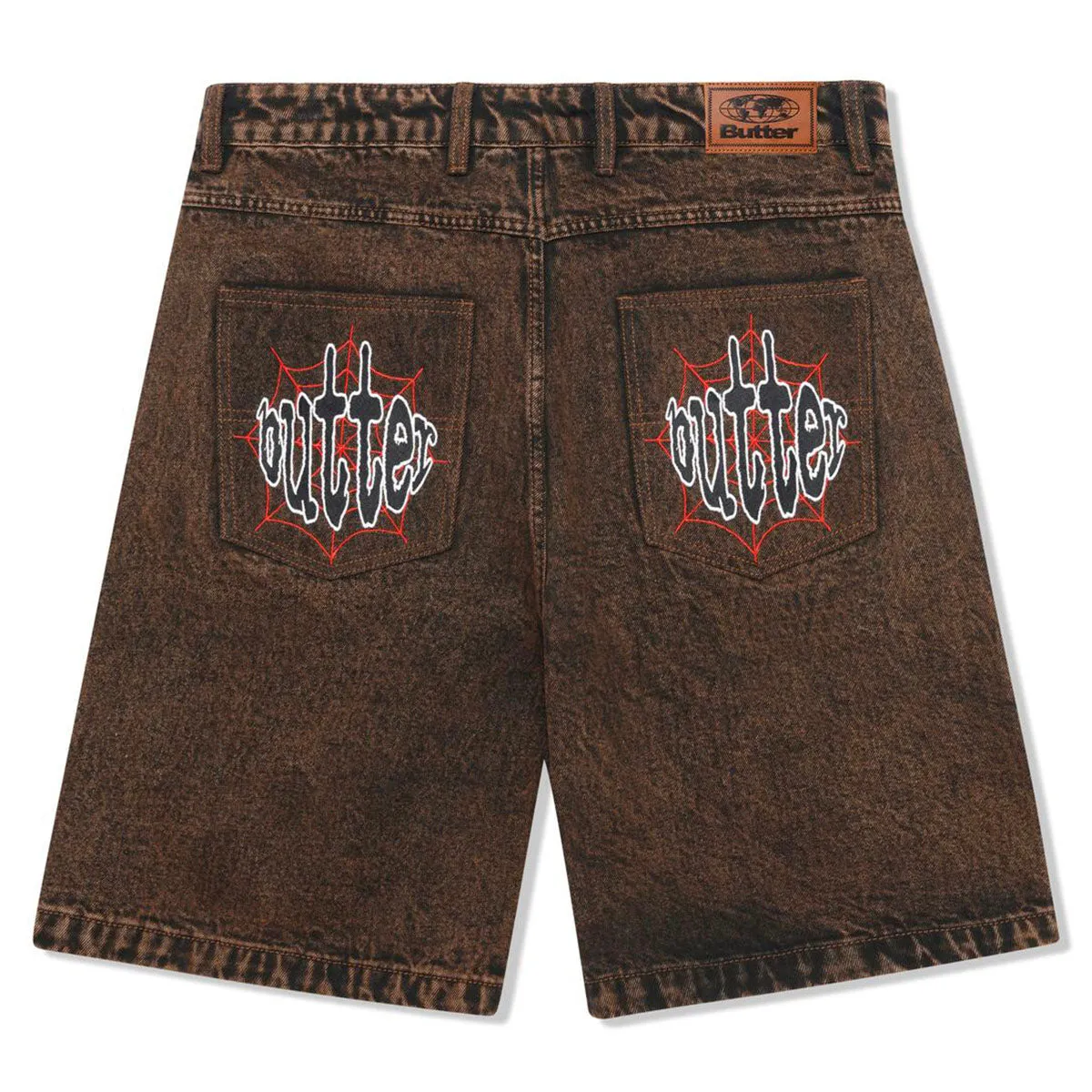 Butter Goods - Spider Denim Shorts Acid Brown