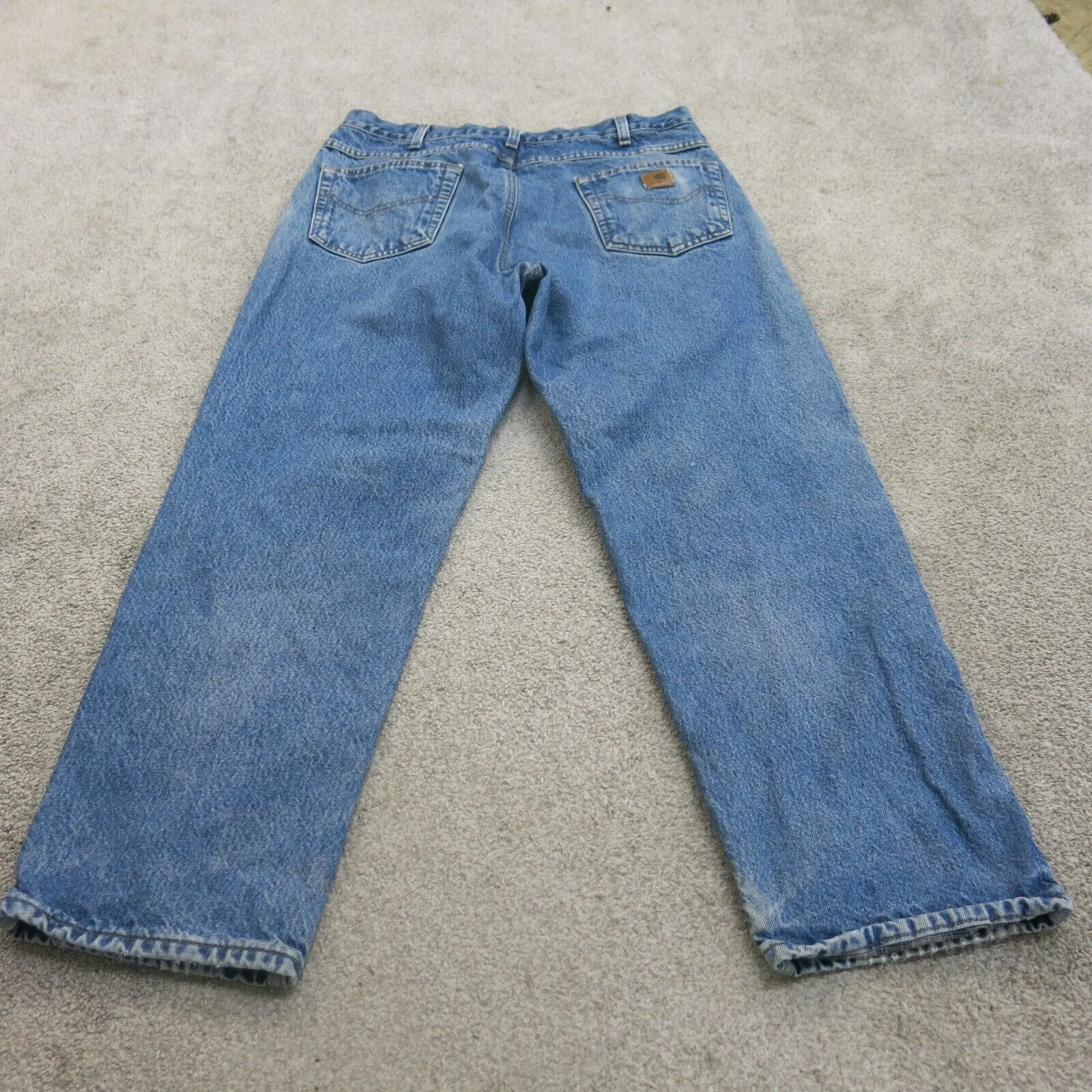 Carhartt Jeans Men W36XL30 Blue Denim 100% Cotton Straight Leg High Rise Stretch