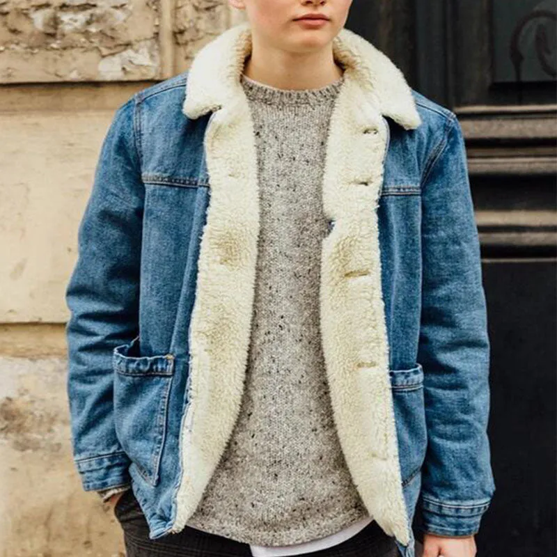 Casual Denim Sherpa Jacket