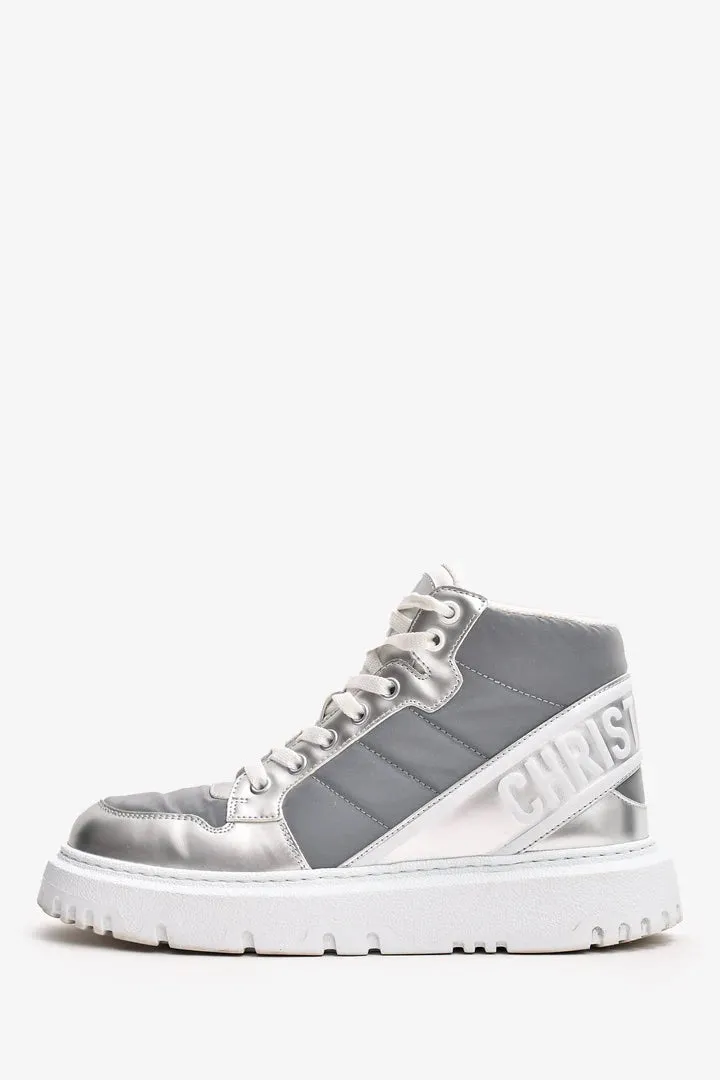 CHRISTIAN DIOR METALLIC HIGH-TOP D-PLAYER SNEAKERS