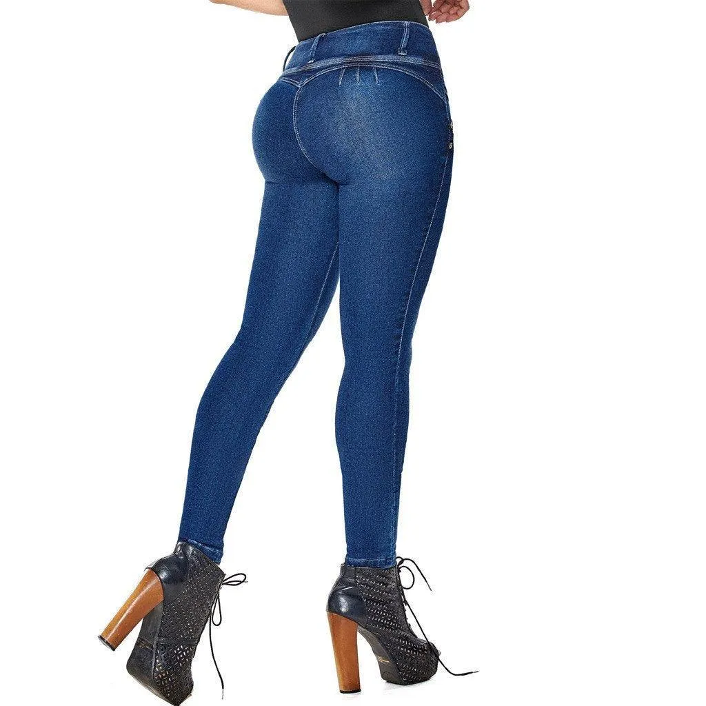 Colombian Butt Lifting Skinny Blue Jeans for Women LT.Rose 2016