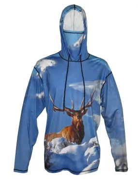 Elk Sun Protective Wildlife Graphic Hoodie