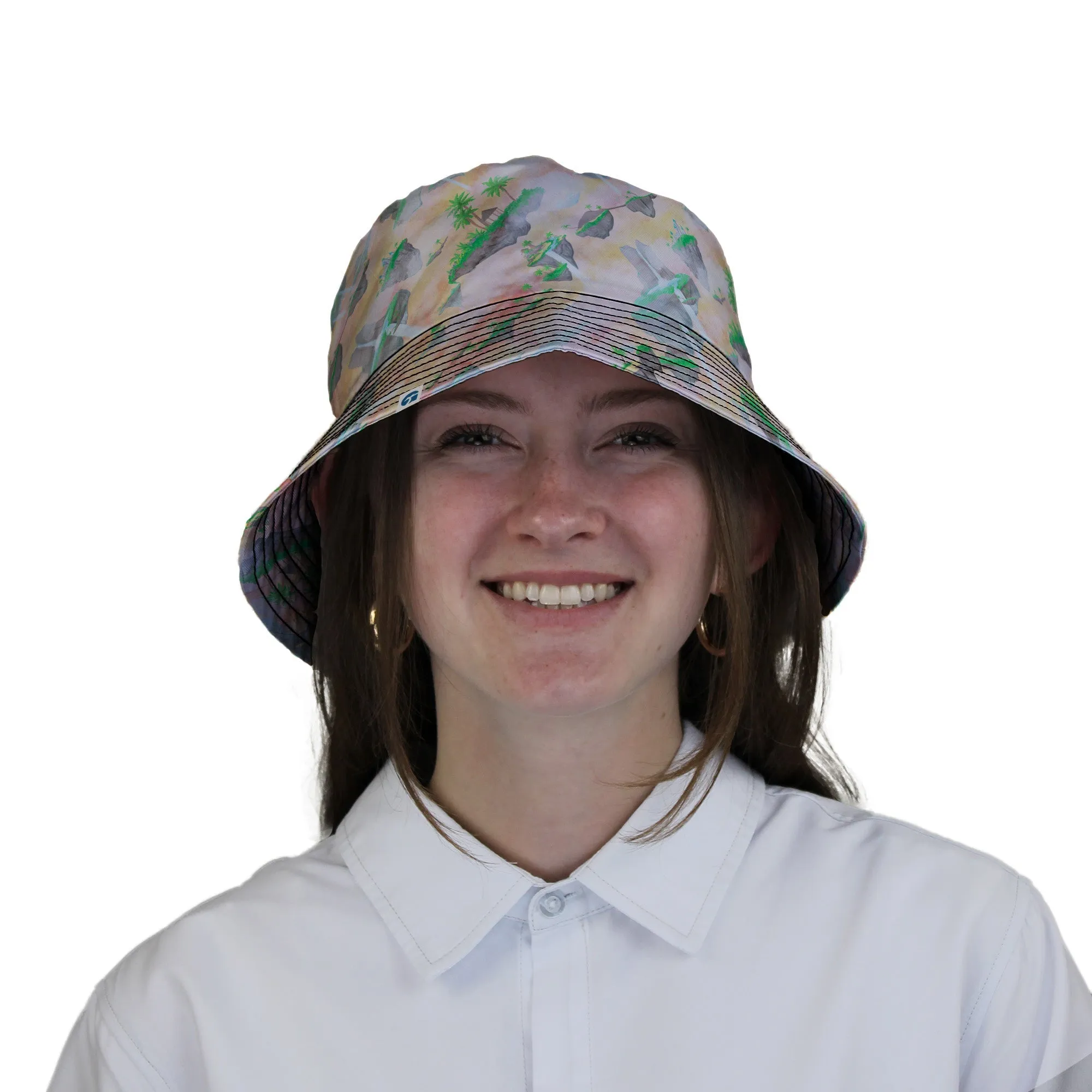 Fantasy Floating Isles Sunset Dnd Bucket Hat