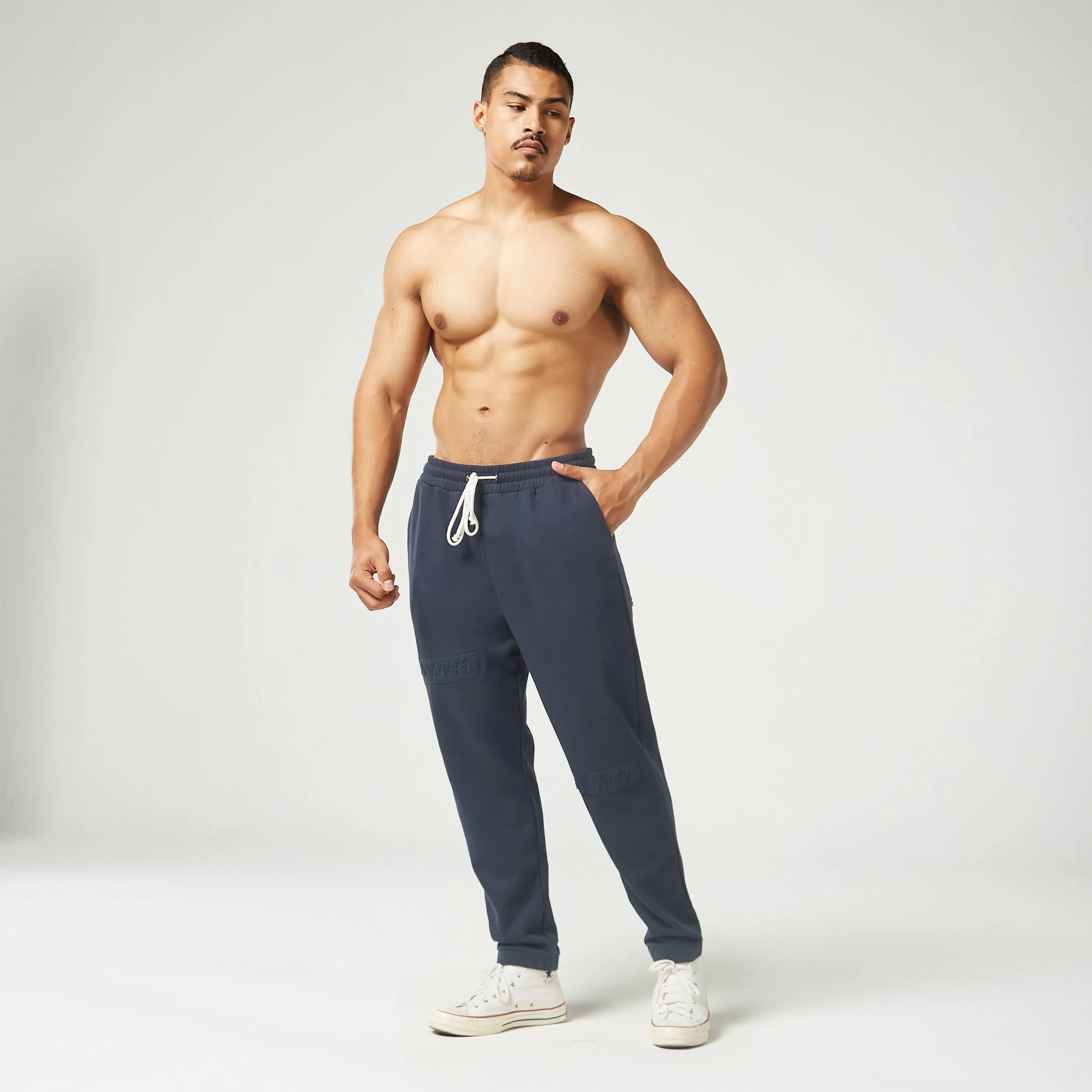 Golden Era Ripped and Repaired Joggers - Navy