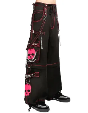 Gothic Pant | Pink Super Skull Gothic Cyber Chain Goth Jeans Punk Rock Pants | Skull Gothic Pant | Gothic Pants