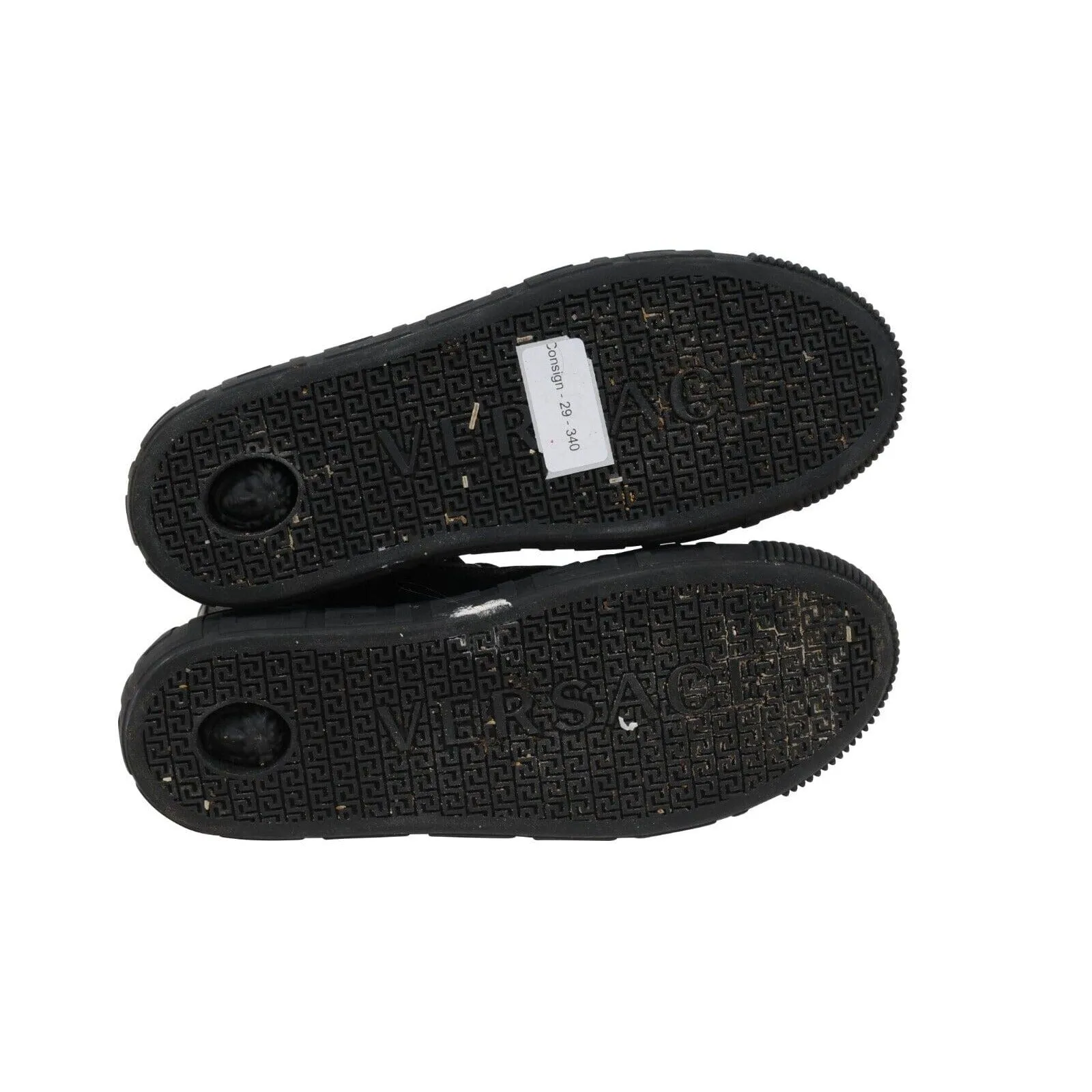 Greca High Top Sneakers Black Glitter Logo Trainers