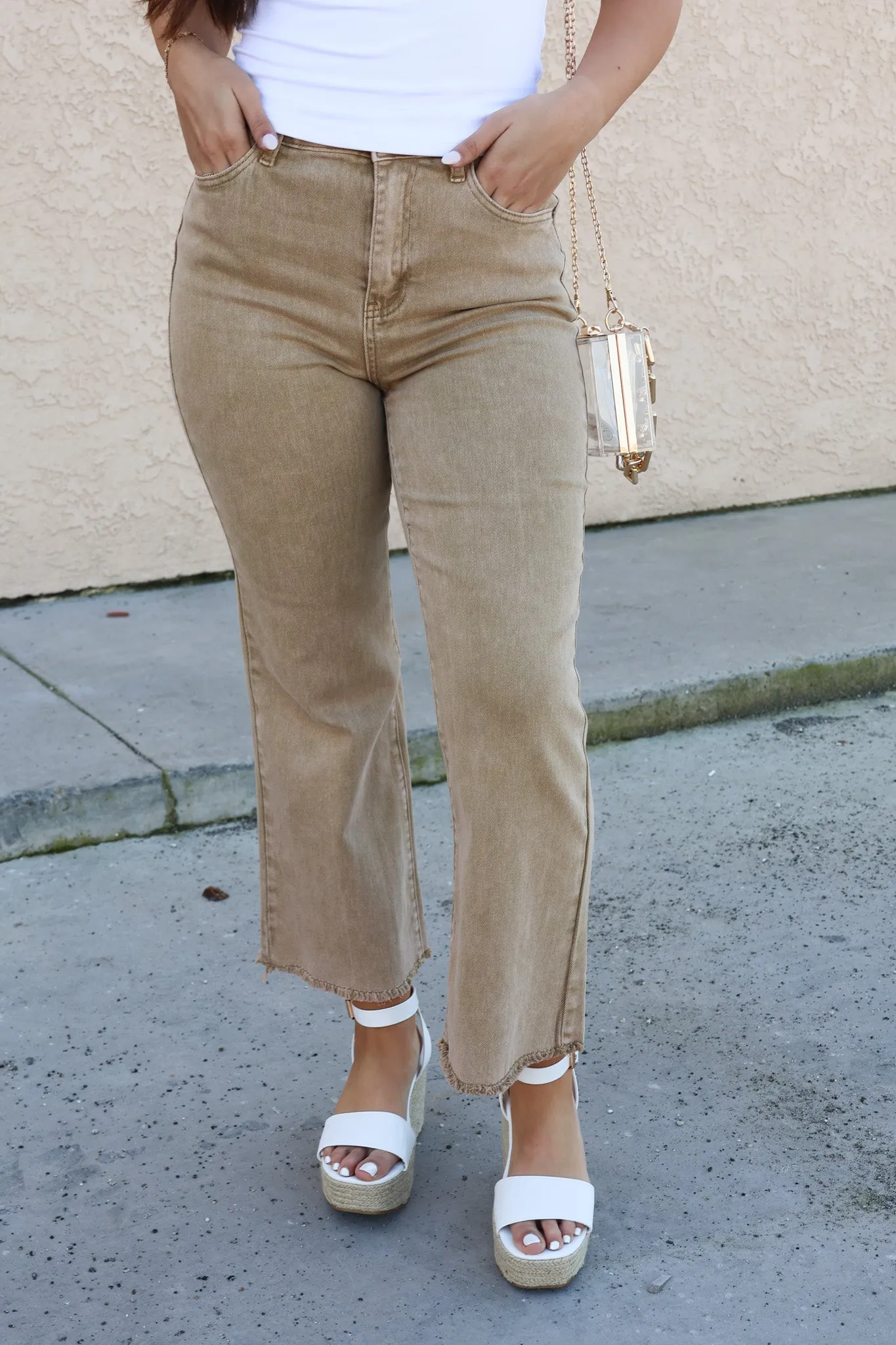 Jaylee Jeans In Camel