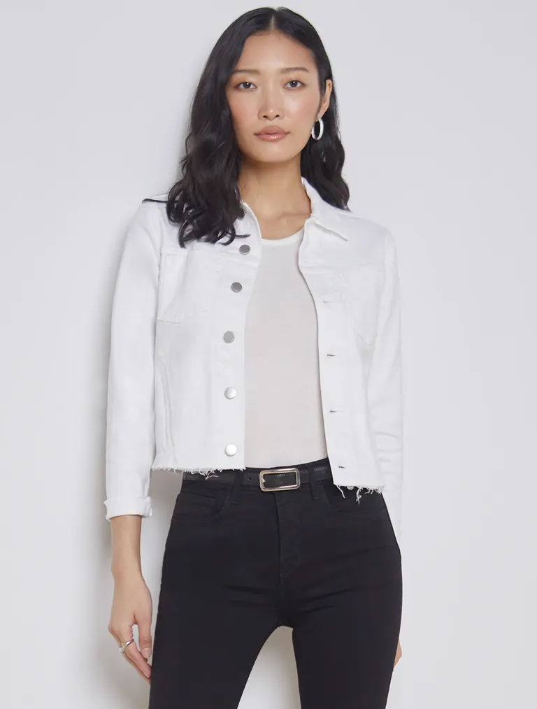 L'AGENCE COATED JANELLE SLIM RAW JACKET