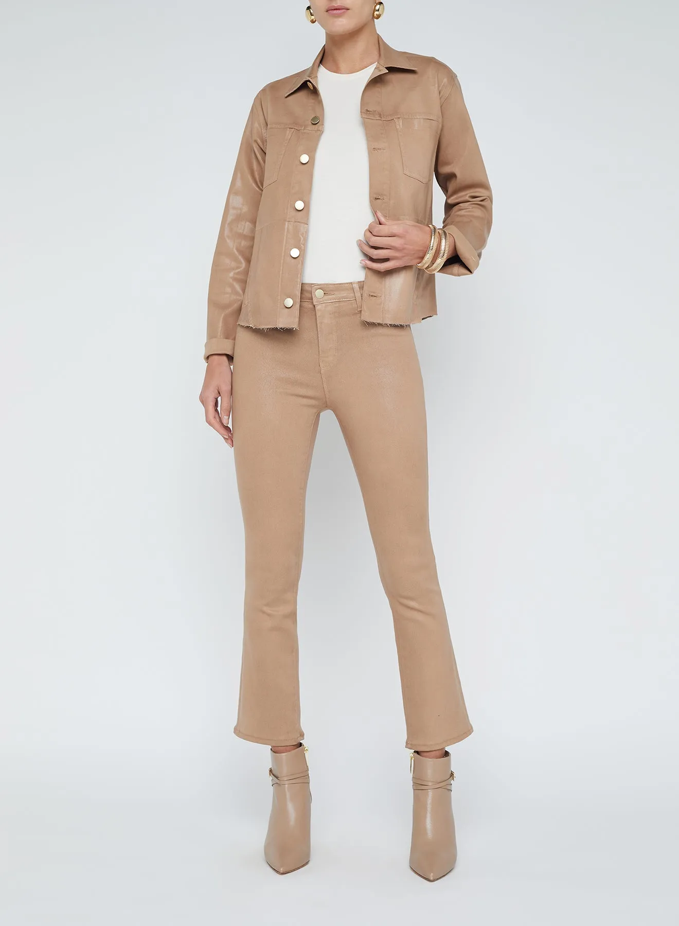 L'AGENCE COATED JANELLE SLIM RAW JACKET