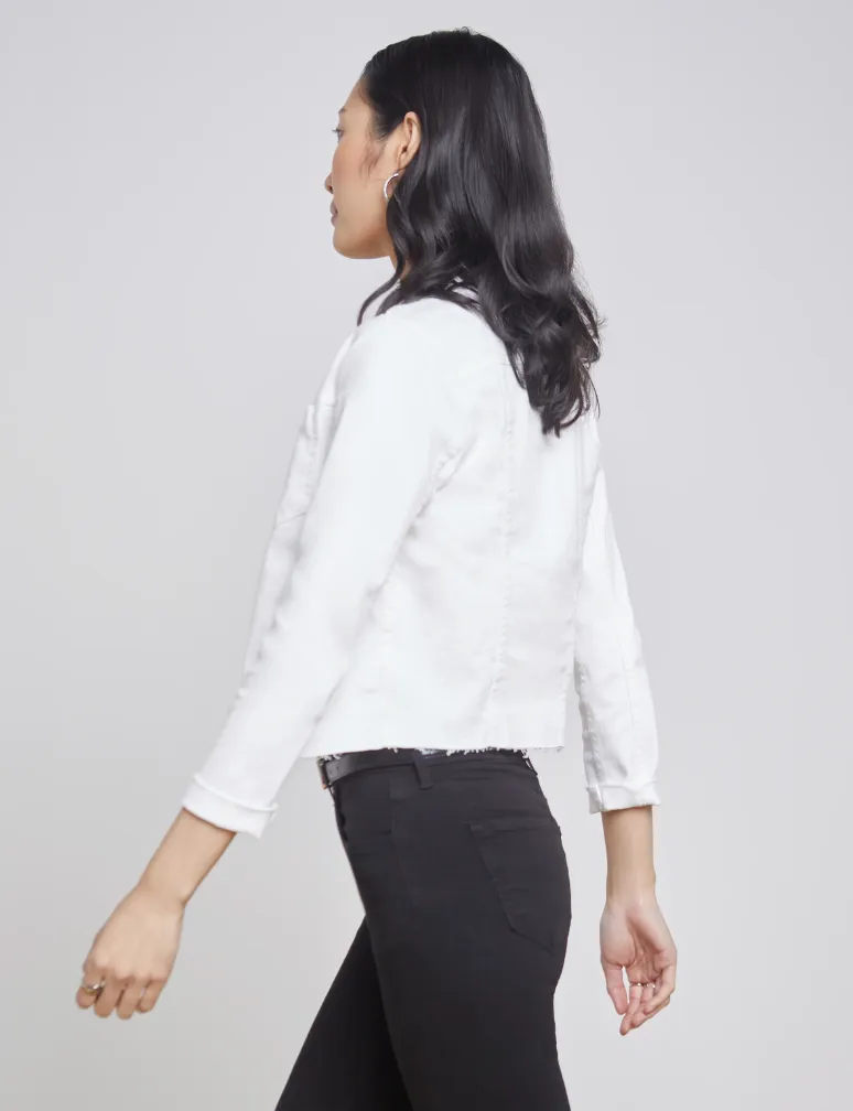 L'AGENCE COATED JANELLE SLIM RAW JACKET