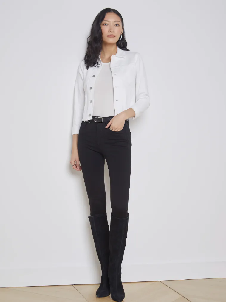 L'AGENCE COATED JANELLE SLIM RAW JACKET