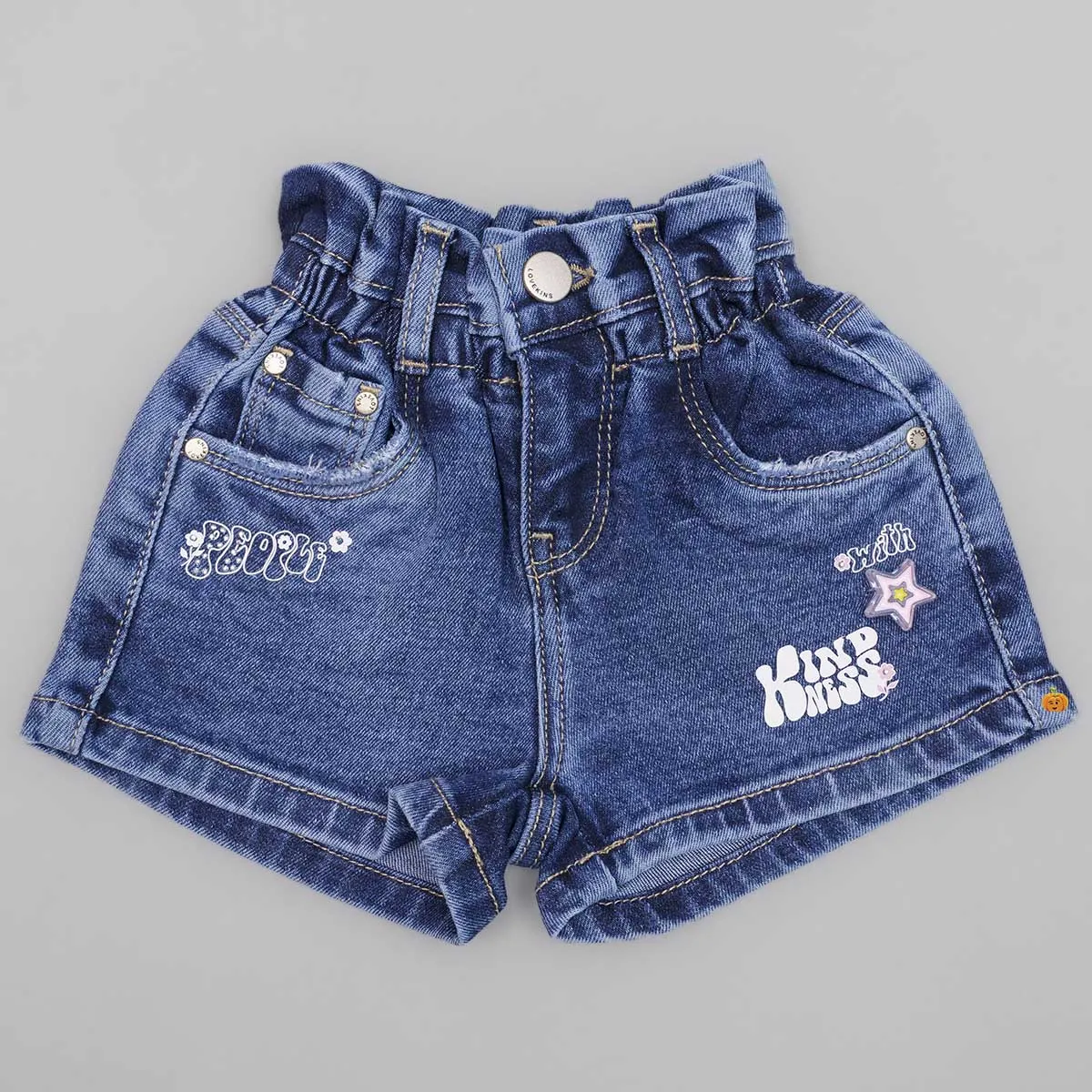 Light & Dark Blue Girls Shorts