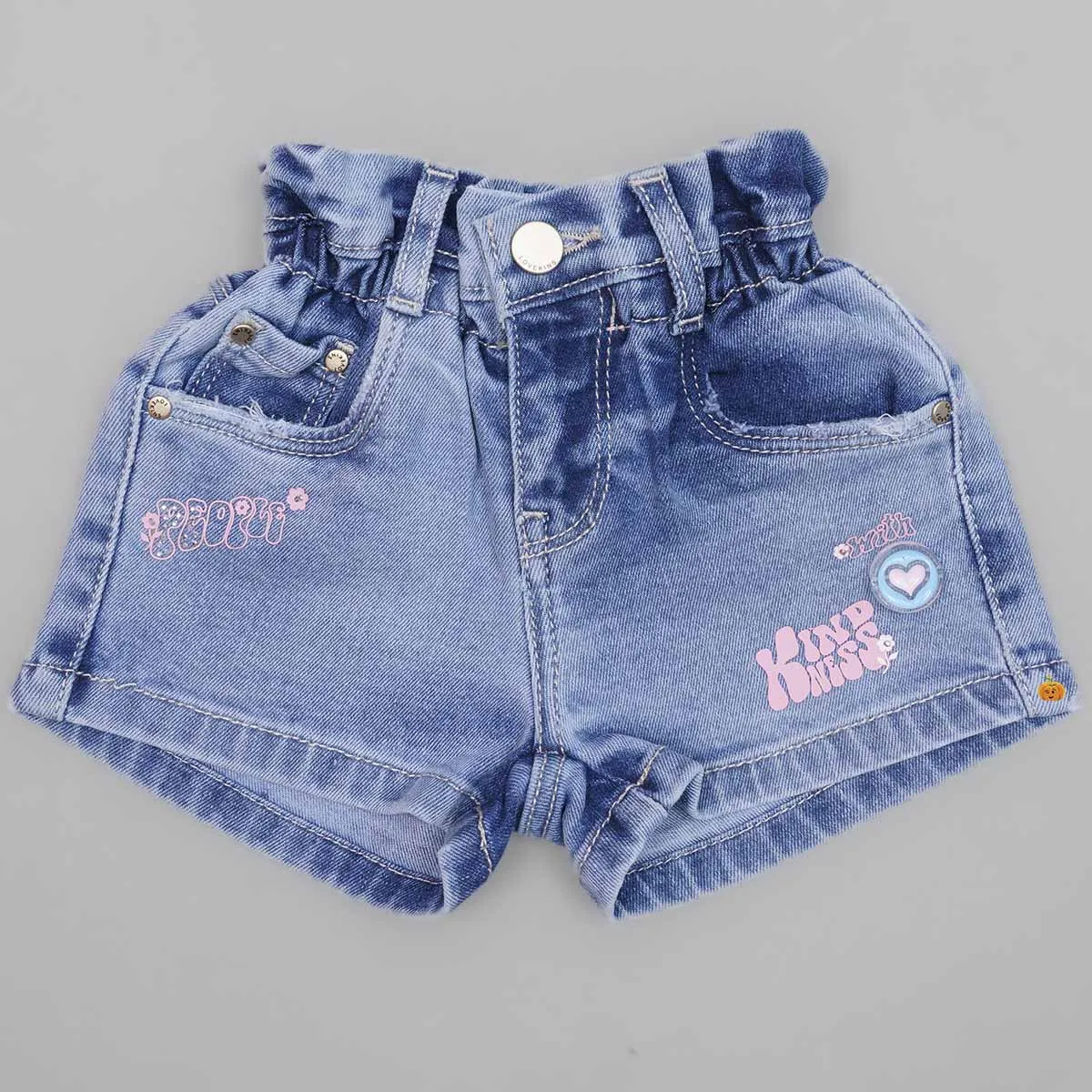 Light & Dark Blue Girls Shorts