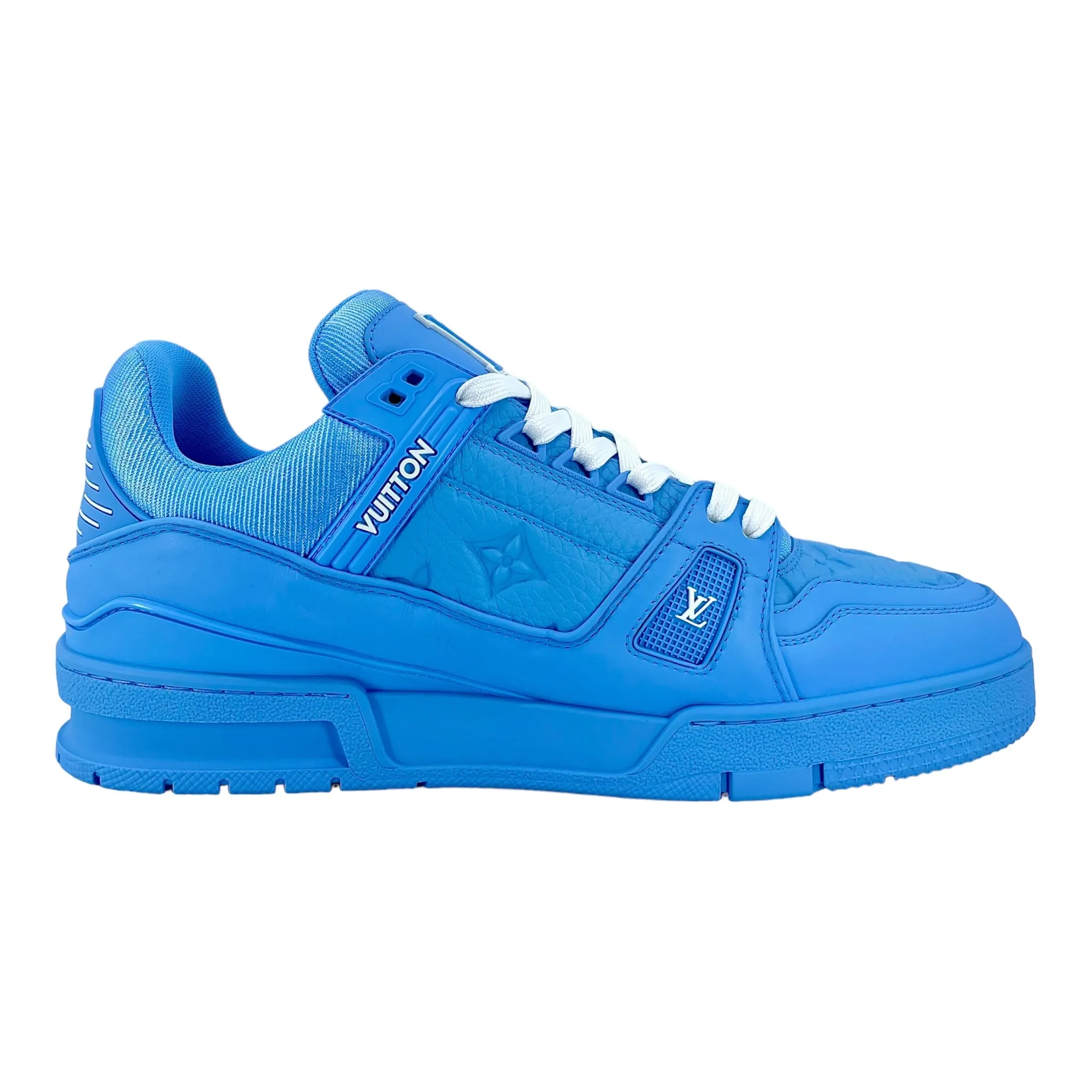 Louis Vuitton LV Trainer Low Embossed Monogram Light Blue