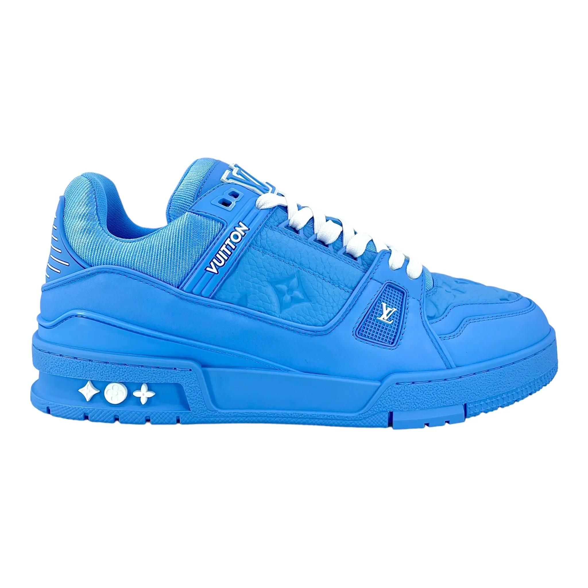 Louis Vuitton LV Trainer Low Embossed Monogram Light Blue