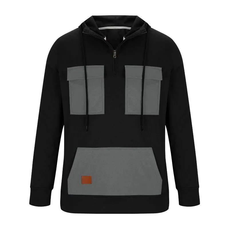 Men's Colorblock Pocket Half Zip Hoodie 04955061Y