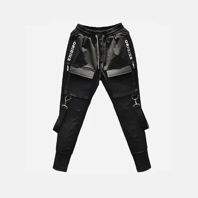 Men's Hip Hop Patchwork Cargo Ripped Sweatpants Joggers Trousers