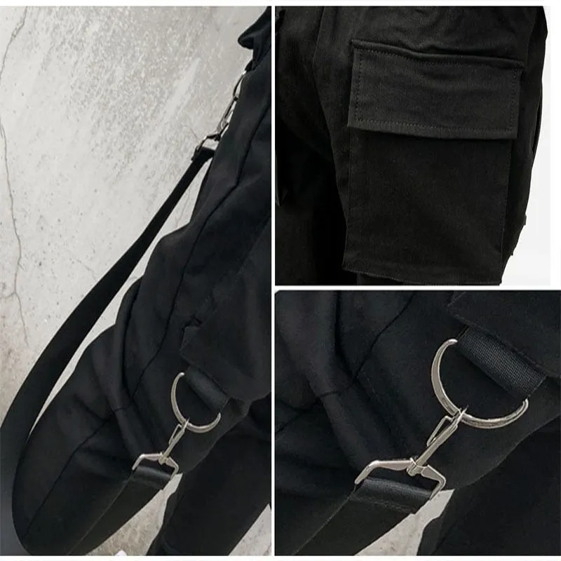 Men's Hip Hop Patchwork Cargo Ripped Sweatpants Joggers Trousers