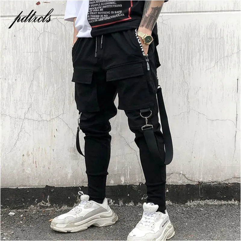 Men's Hip Hop Patchwork Cargo Ripped Sweatpants Joggers Trousers