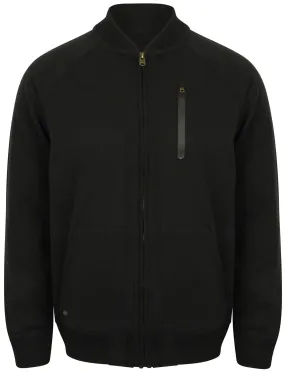 Naple Pines Jersey Bomber Jacket in Black - Tokyo Laundry