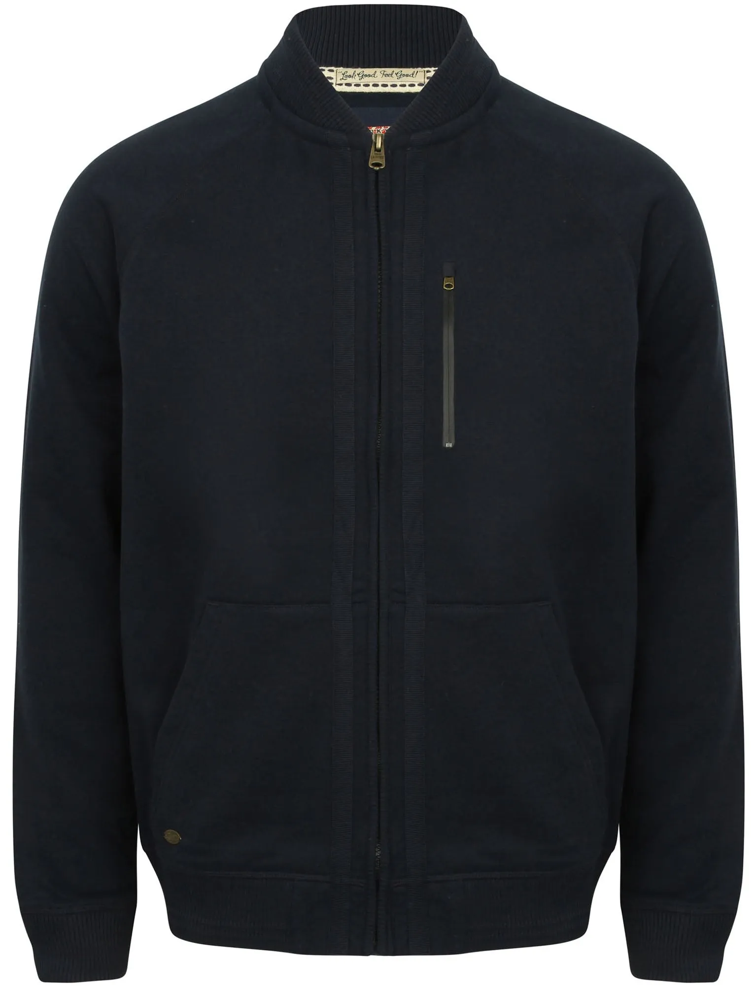 Naple Pines Jersey Bomber Jacket in Dark Navy - Tokyo Laundry