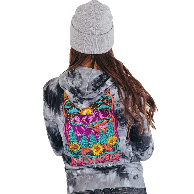 Nature Moon Black Tie Dye Hoodie