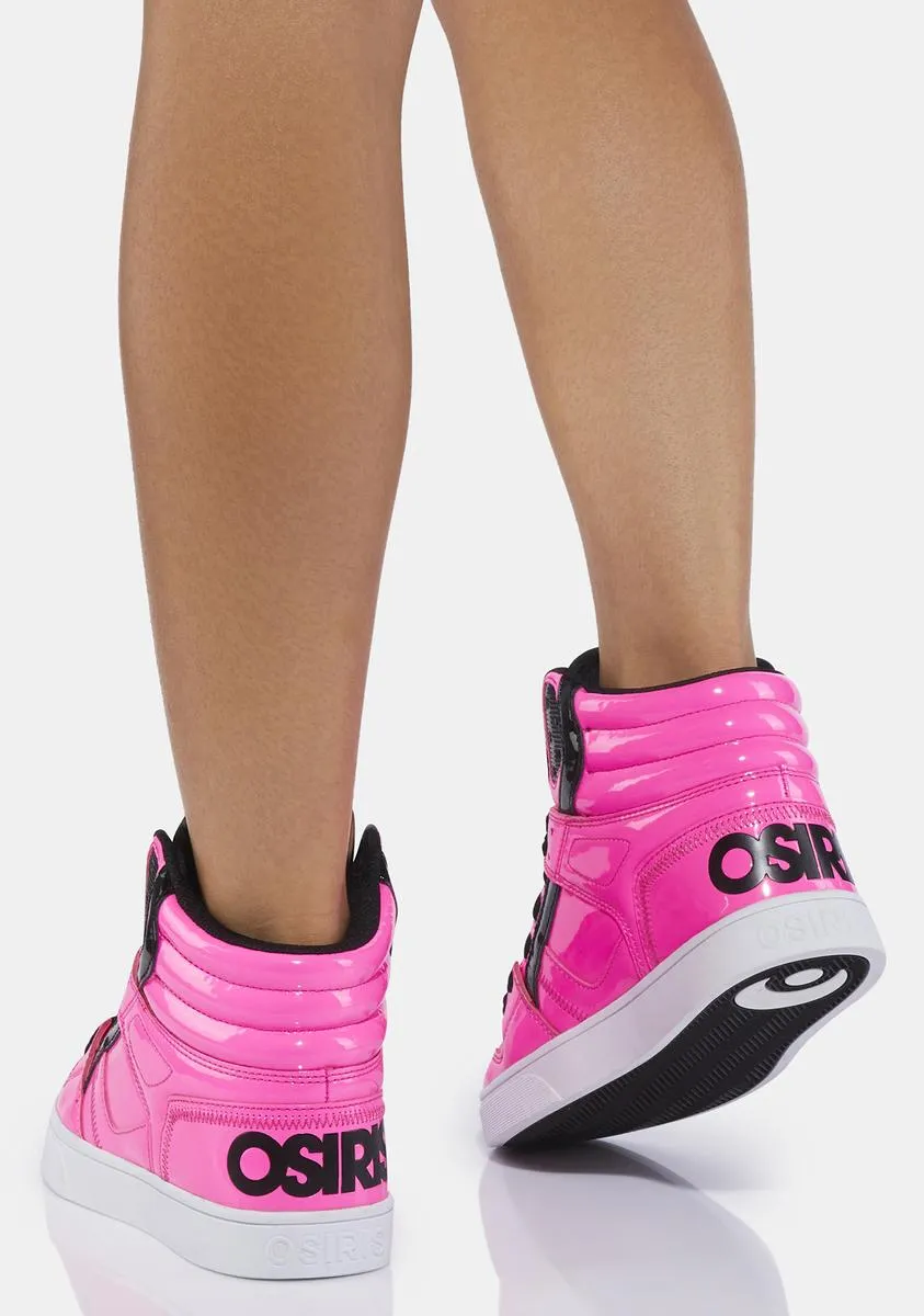 Neon Pink Clone High Top Sneakers