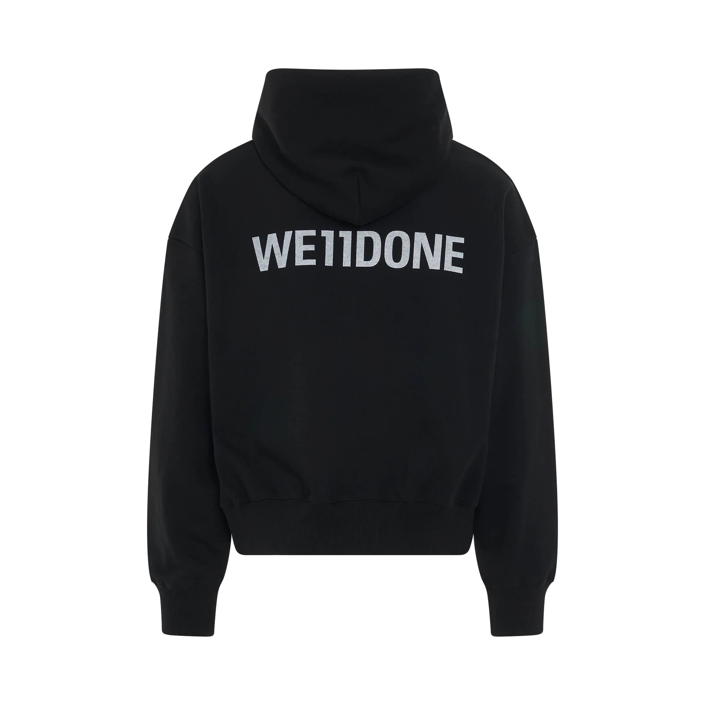 New Teddy Back Logo Hoodie in Black