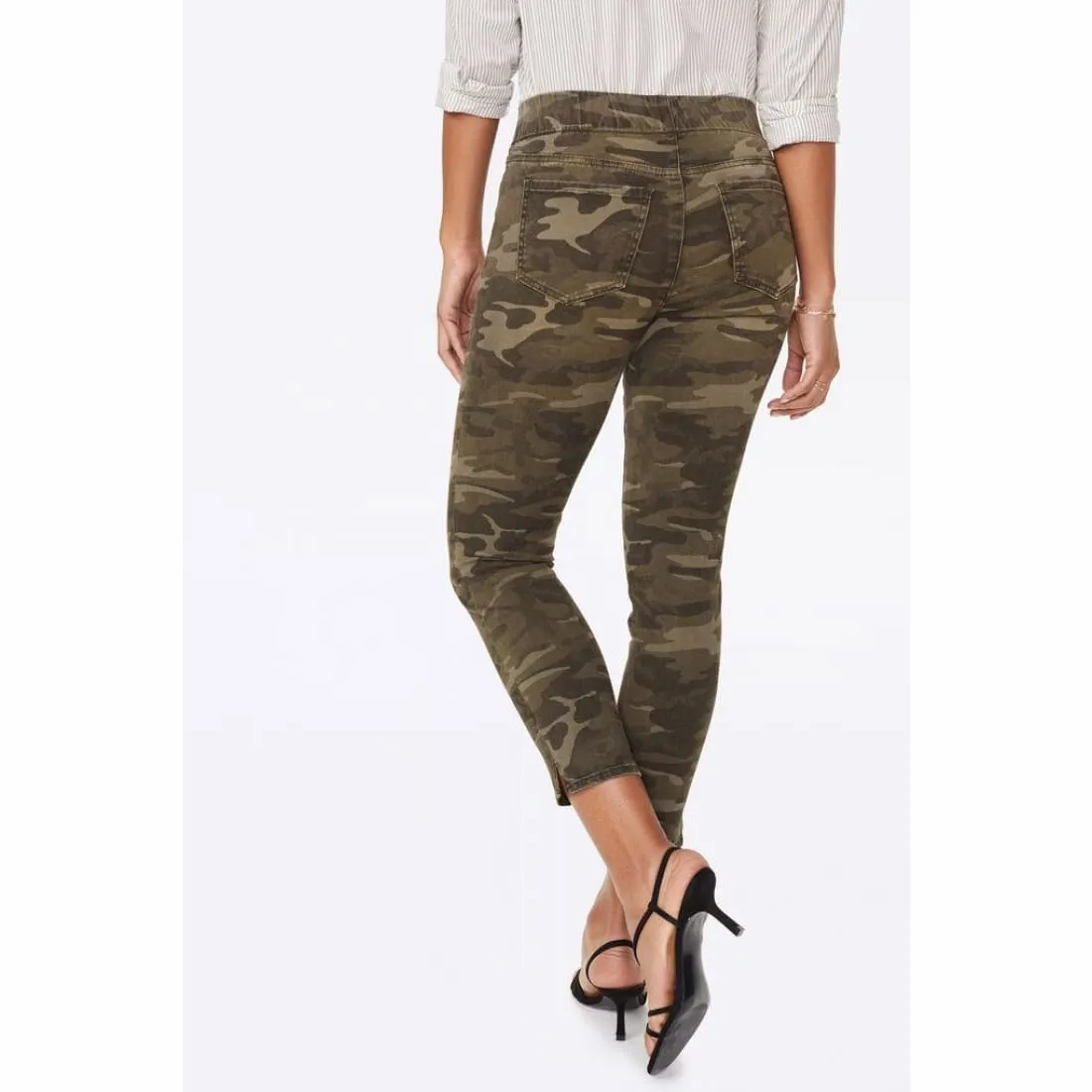 NYDJ Women's Skinny Ankle Pull-On Jeans With Slit Style (Camo)