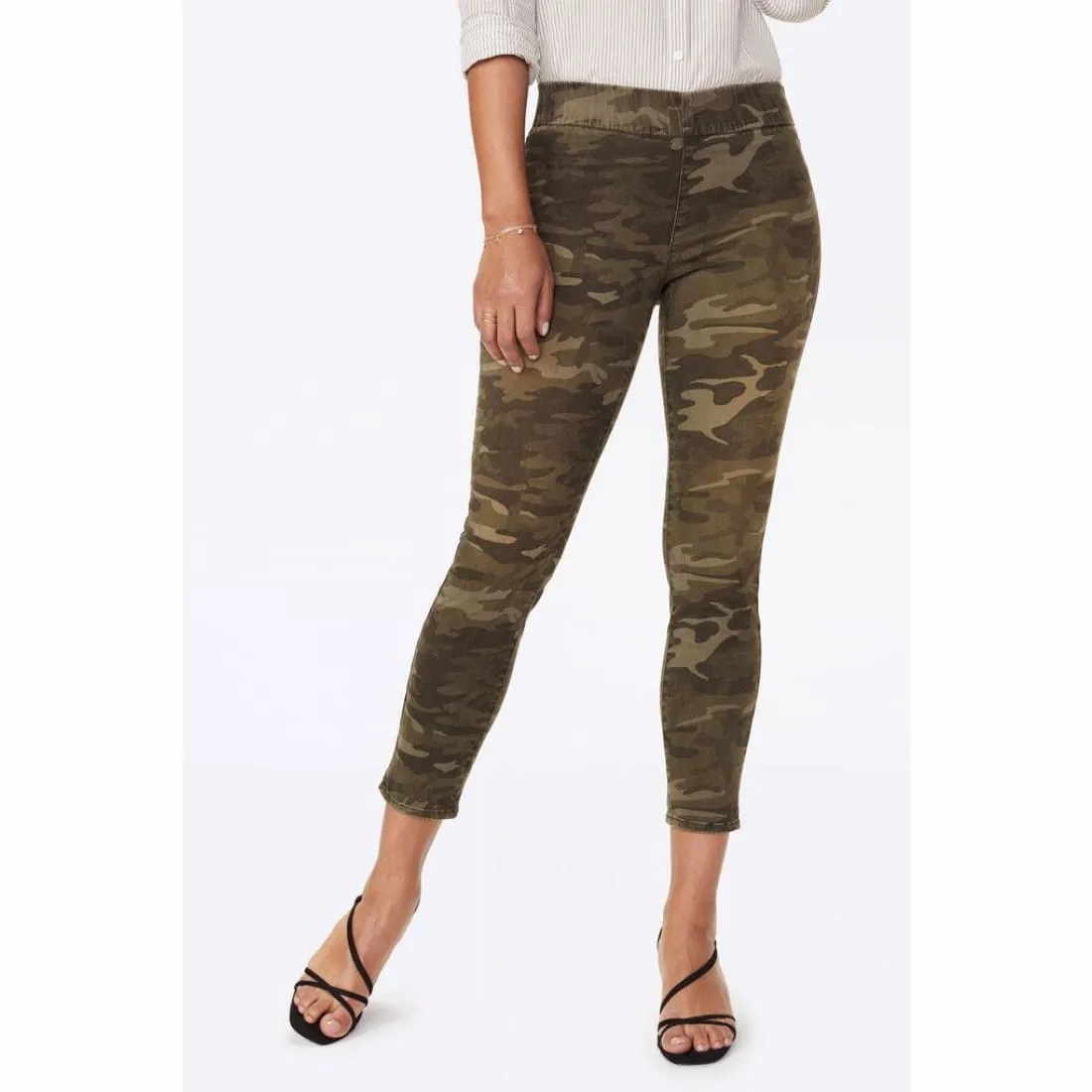 NYDJ Women's Skinny Ankle Pull-On Jeans With Slit Style (Camo)