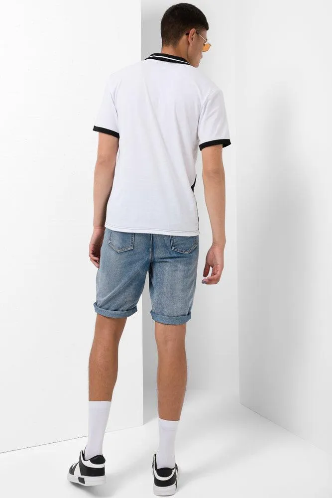 Oversized Short Sleeve Golfer White