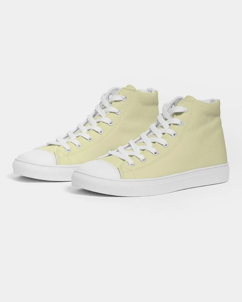 Pale Pastel Yellow Men's High-top Canvas Sneakers | Men's | Bright Pale Pastel Yellow | C0M0Y30K0