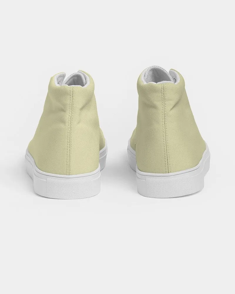 Pale Pastel Yellow Men's High-top Canvas Sneakers | Men's | Bright Pale Pastel Yellow | C0M0Y30K0