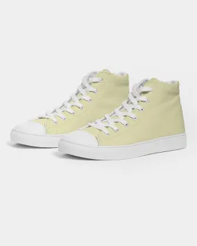 Pale Pastel Yellow Men's High-top Canvas Sneakers | Men's | Bright Pale Pastel Yellow | C0M0Y30K0