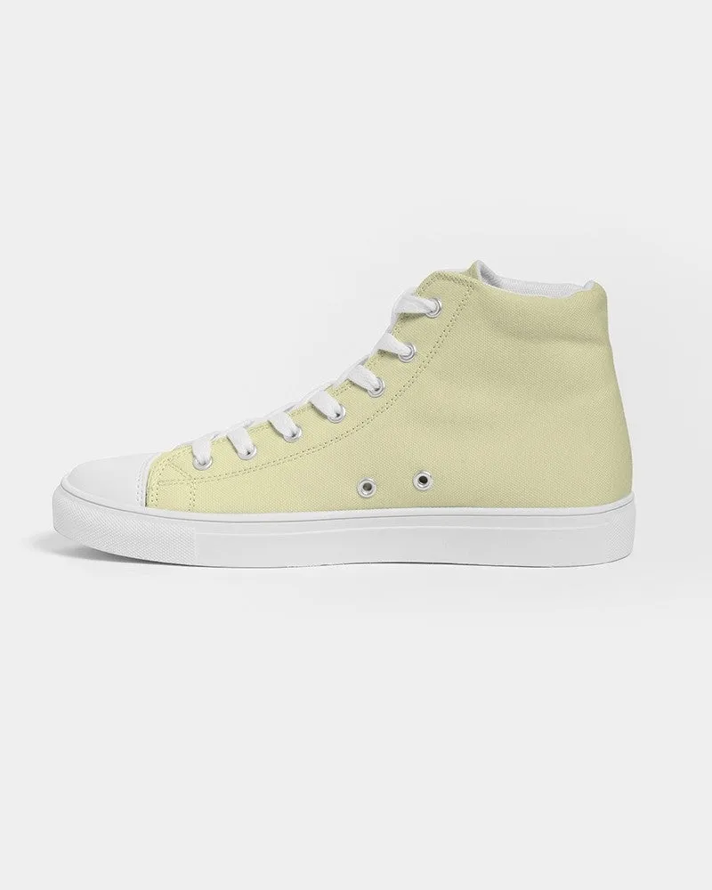 Pale Pastel Yellow Men's High-top Canvas Sneakers | Men's | Bright Pale Pastel Yellow | C0M0Y30K0