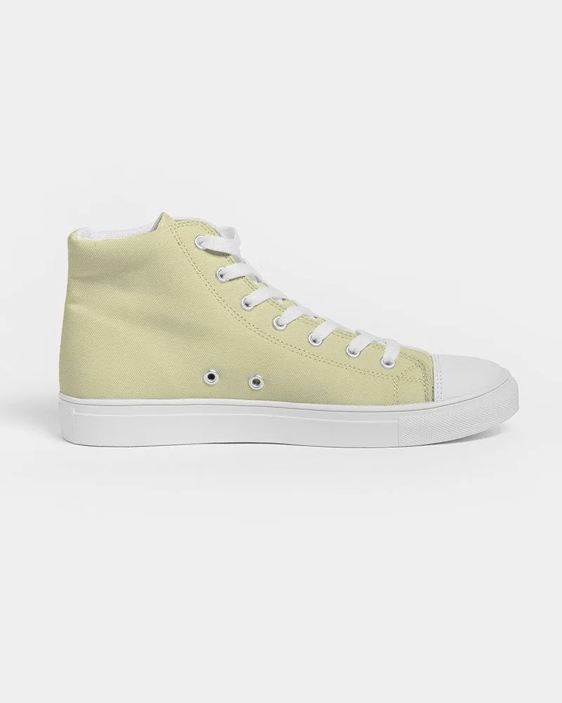 Pale Pastel Yellow Men's High-top Canvas Sneakers | Men's | Bright Pale Pastel Yellow | C0M0Y30K0