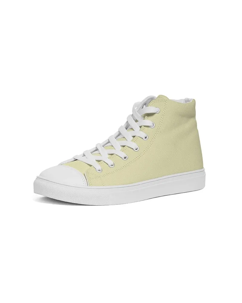 Pale Pastel Yellow Men's High-top Canvas Sneakers | Men's | Bright Pale Pastel Yellow | C0M0Y30K0