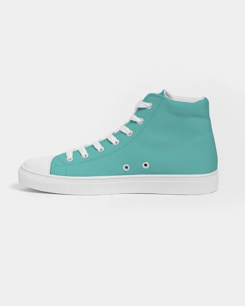 Pastel Blue Cool Green Men's High-top Canvas Sneakers | Men's | Bright Pastel Blue Cool Green | C60M0Y30K0