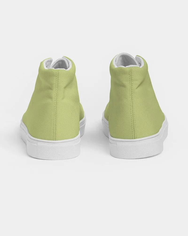 Pastel Yellow Warm Green Women's High-top Canvas Sneakers | Women's | Bright Pastel Yellow Warm Green | C15M0Y60K0