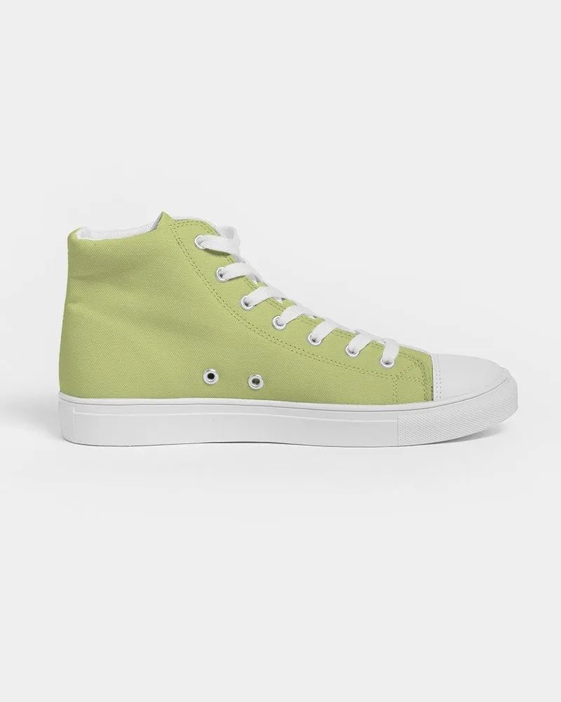 Pastel Yellow Warm Green Women's High-top Canvas Sneakers | Women's | Bright Pastel Yellow Warm Green | C15M0Y60K0