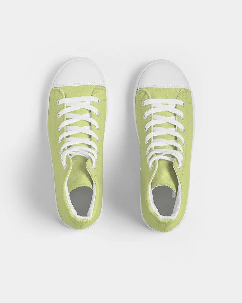 Pastel Yellow Warm Green Women's High-top Canvas Sneakers | Women's | Bright Pastel Yellow Warm Green | C15M0Y60K0